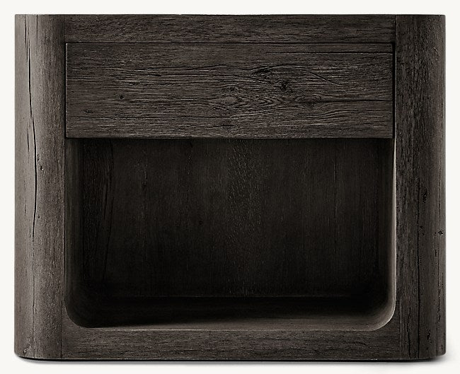 The Artisan Open Nightstand | Solid Oak & Single Drawer - Black oak / 20’’ - Nightstands