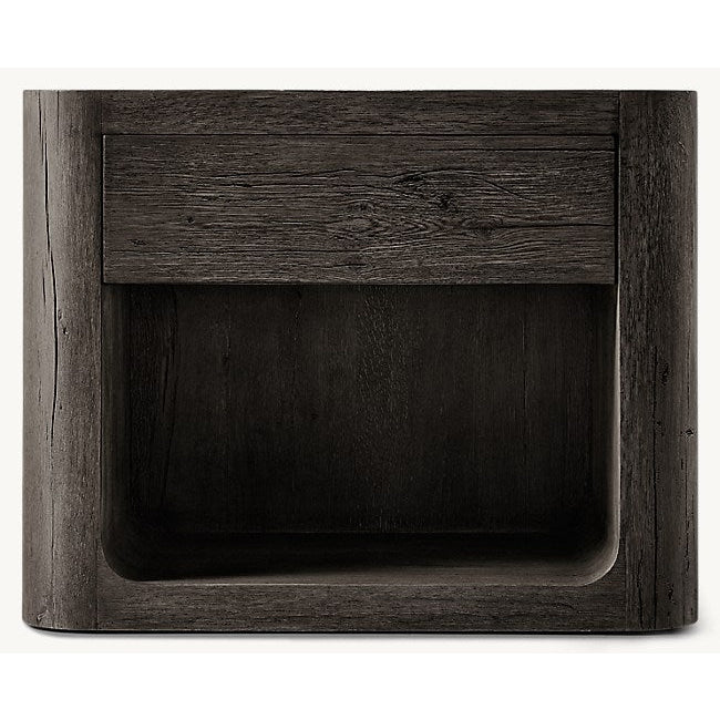 The Artisan Open Nightstand | Solid Oak & Single Drawer - Black oak / 20’’ - Nightstands