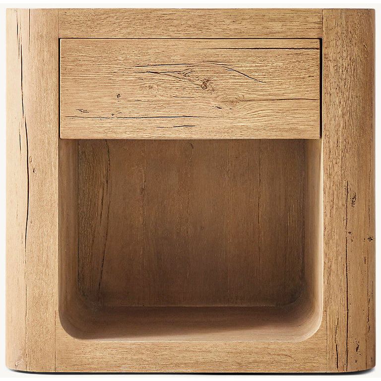 The Artisan Open Nightstand | Solid Oak & Single Drawer - Nightstands