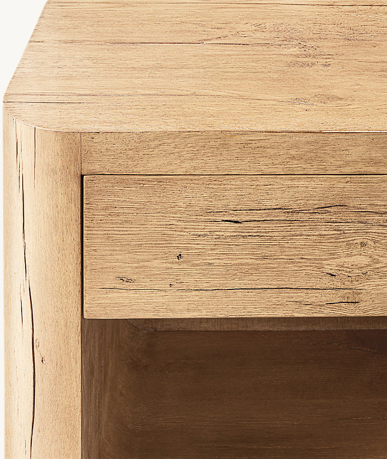 The Artisan Open Nightstand | Solid Oak & Single Drawer - Nightstands
