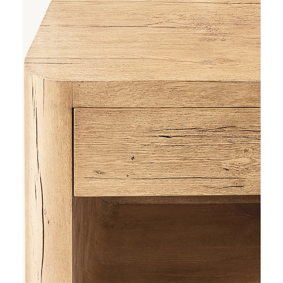 The Artisan Open Nightstand | Solid Oak & Single Drawer - Nightstands