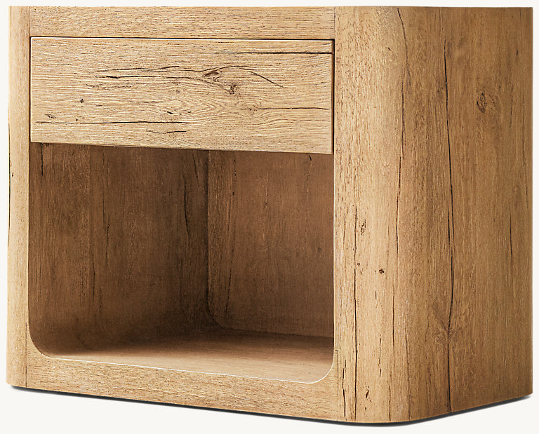 The Artisan Open Nightstand | Solid Oak & Single Drawer - Nightstands