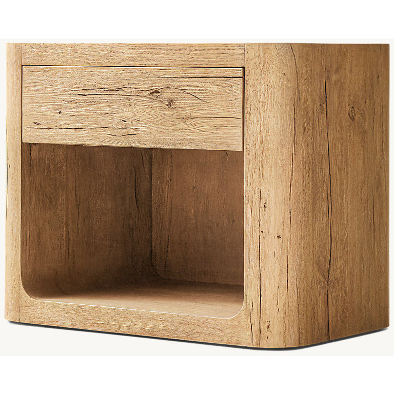 The Artisan Open Nightstand | Solid Oak & Single Drawer - Nightstands