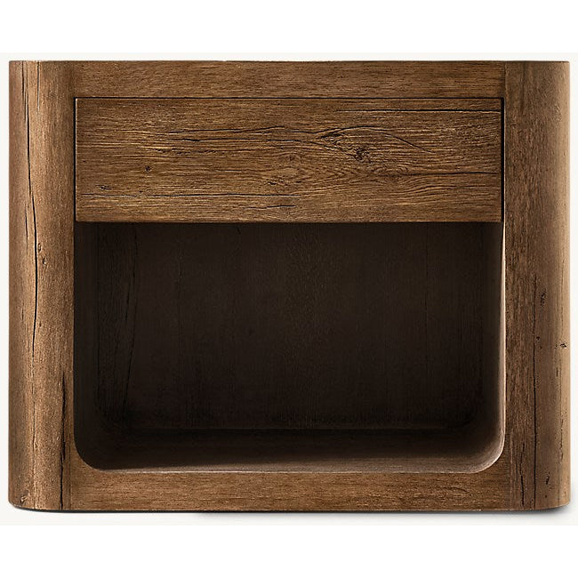 The Artisan Open Nightstand | Solid Oak & Single Drawer - Walnut / 20’’ - Nightstands