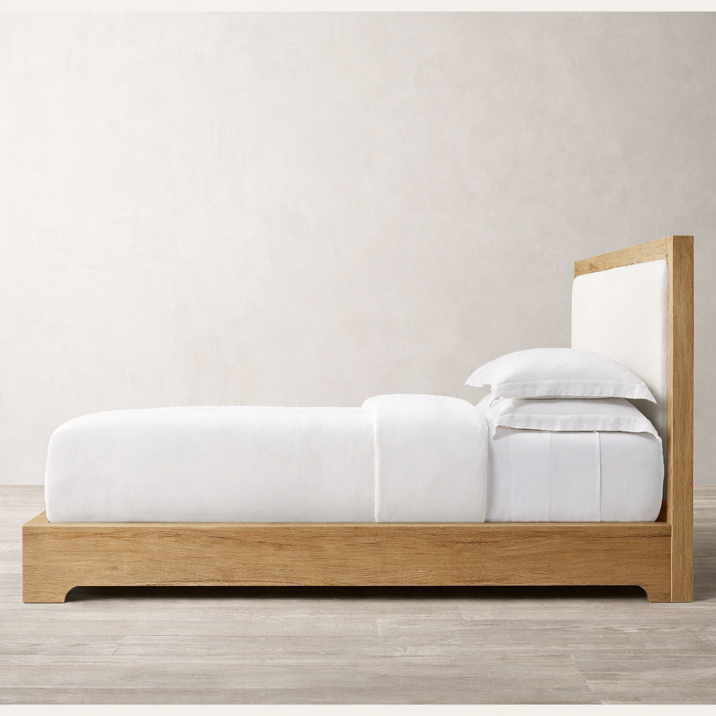 The Borvik Platform Bed | Solid Natural Oak