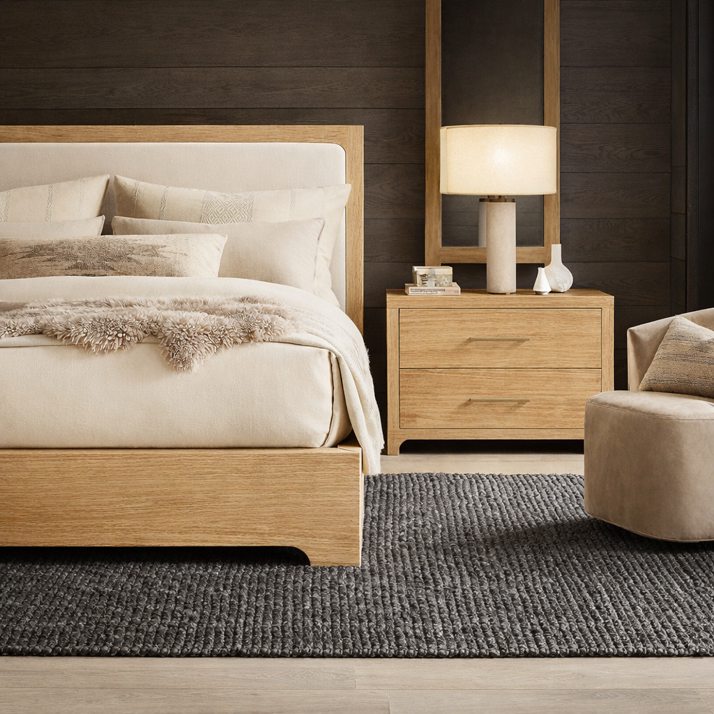 The Borvik Platform Bed | Solid Natural Oak