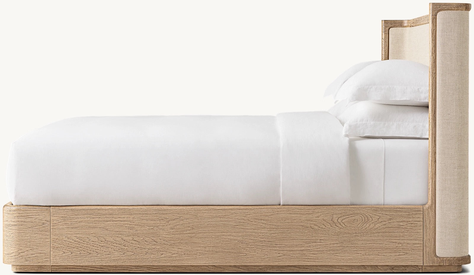 Dark Walnut Fluted Oak Platform Bed | HLMlgd9 - Beds