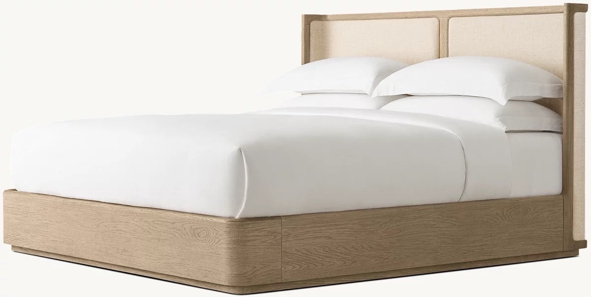 Dark Walnut Fluted Oak Platform Bed | HLMlgd9 - Beds