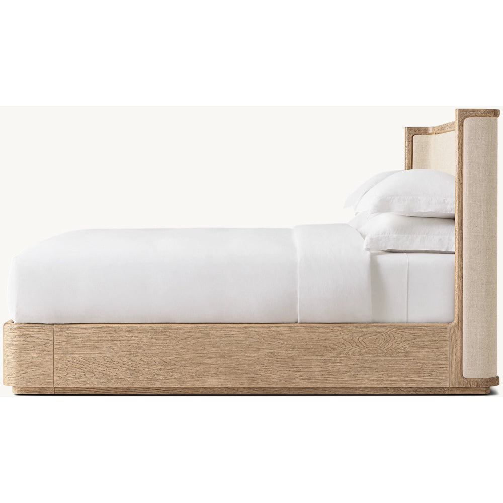 Dark Walnut Fluted Oak Platform Bed | HLMlgd9 - Beds