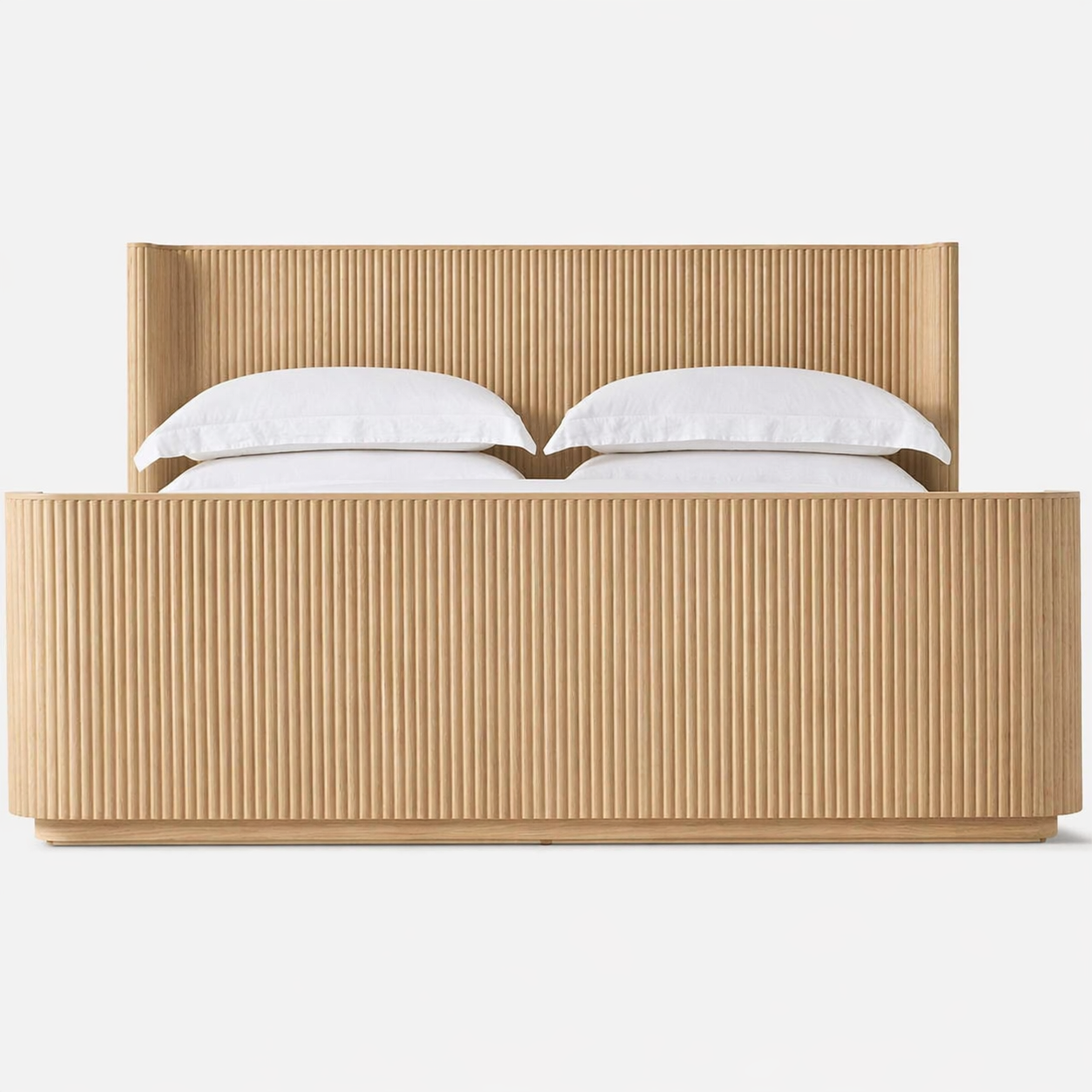 The Rilva Fluted Bed | Light Reeded Oak