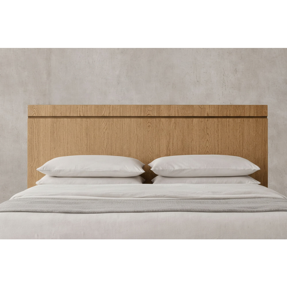 The Skarn Platform Wood Bed | Solid Natural Oak - Beds