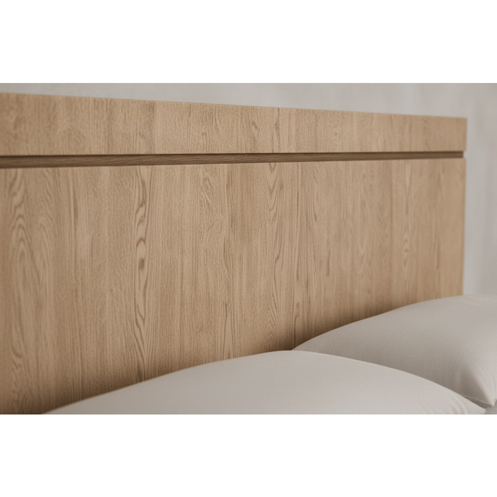 The Skarn Platform Wood Bed | Solid Natural Oak - Beds