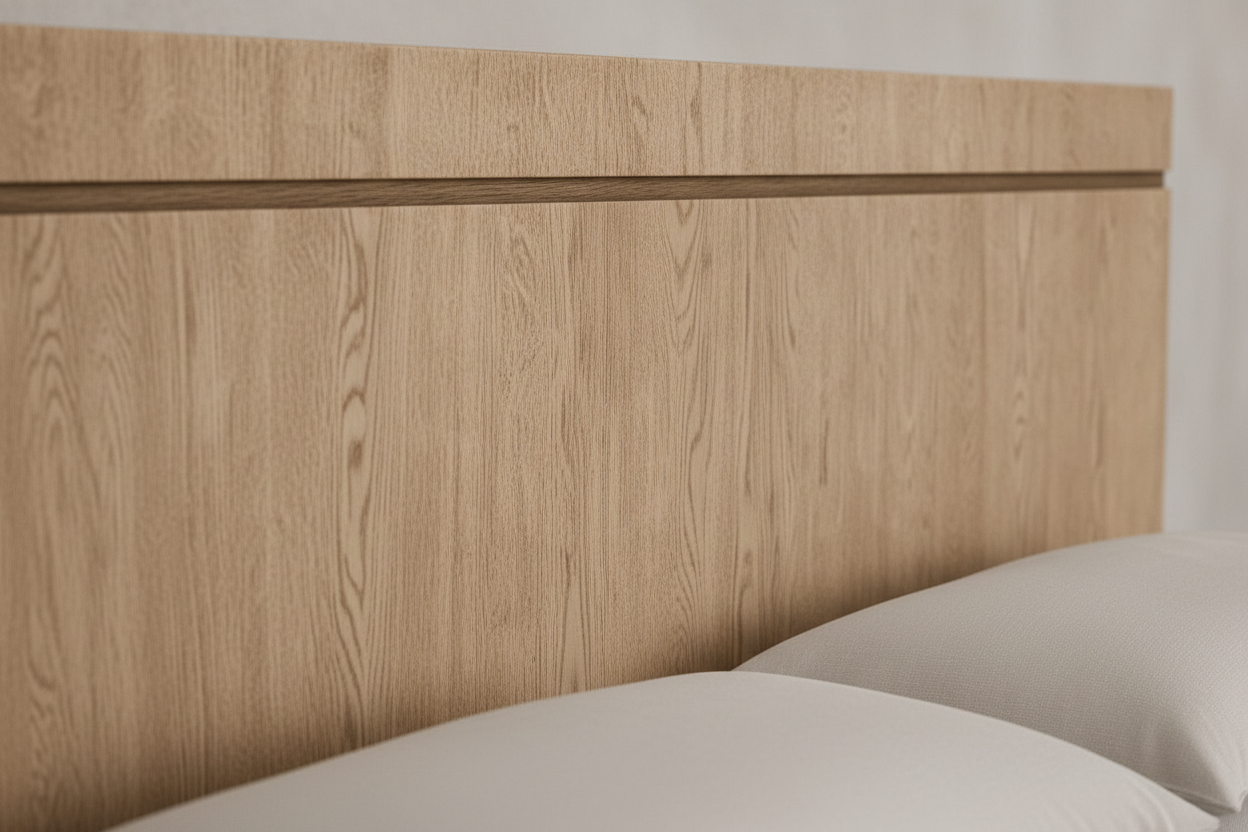 The Skarn Platform Wood Bed | Solid Natural Oak - Beds