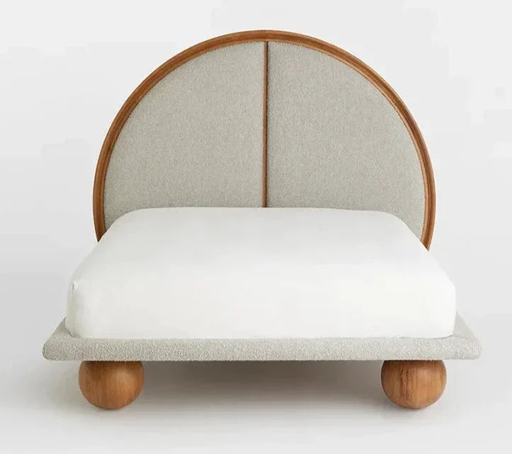 Modern Upholstered Platform Bed with Arched Headboard and Wooden Frame | King Queen | Luxury Bedroom