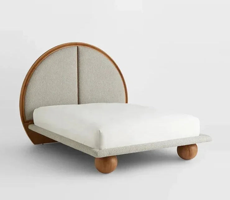 Modern Upholstered Platform Bed with Arched Headboard and Wooden Frame | King Queen | Luxury Bedroom