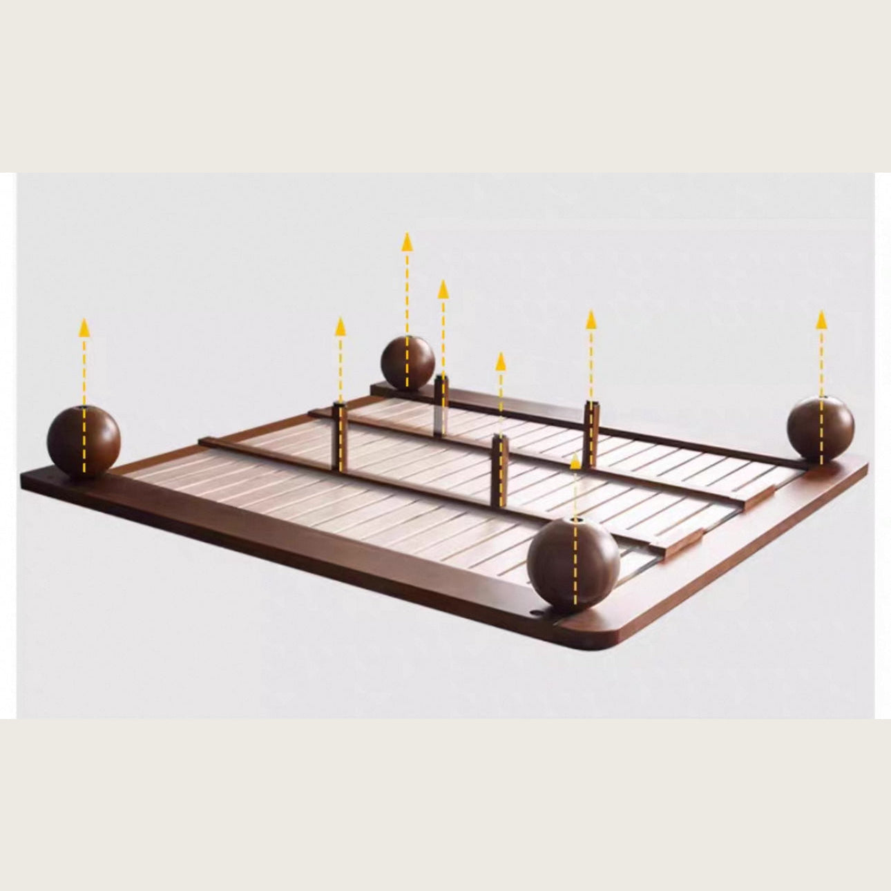 Modern Solid Wood Platform Bed Frame | Japandi Minimalism Bedroom Queen & King Size Beds