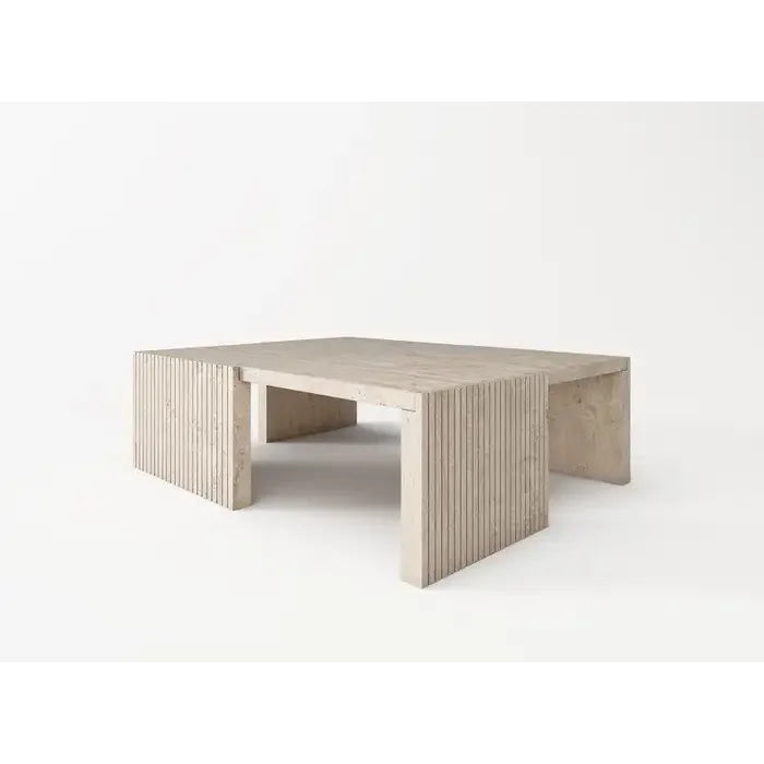 Modern Travertine Coffee Table – Minimalist Living Room Centerpiece