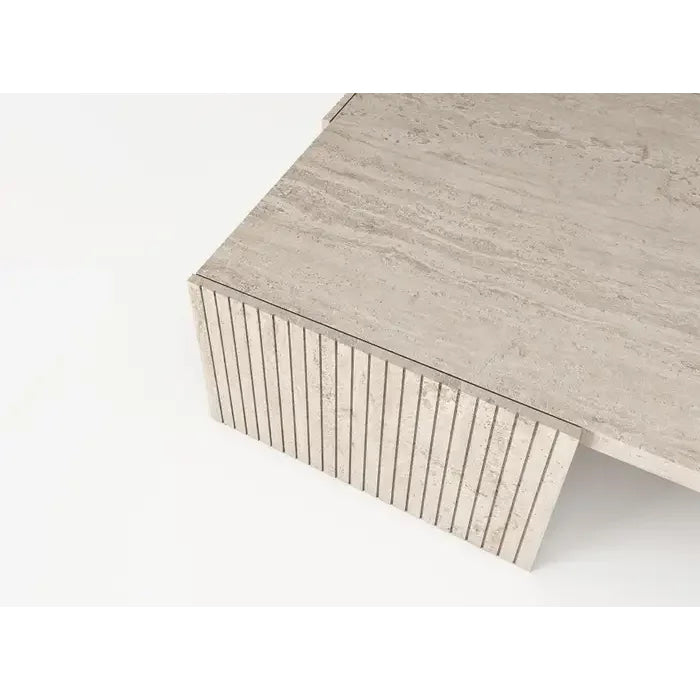 Modern Travertine Coffee Table – Minimalist Living Room Centerpiece