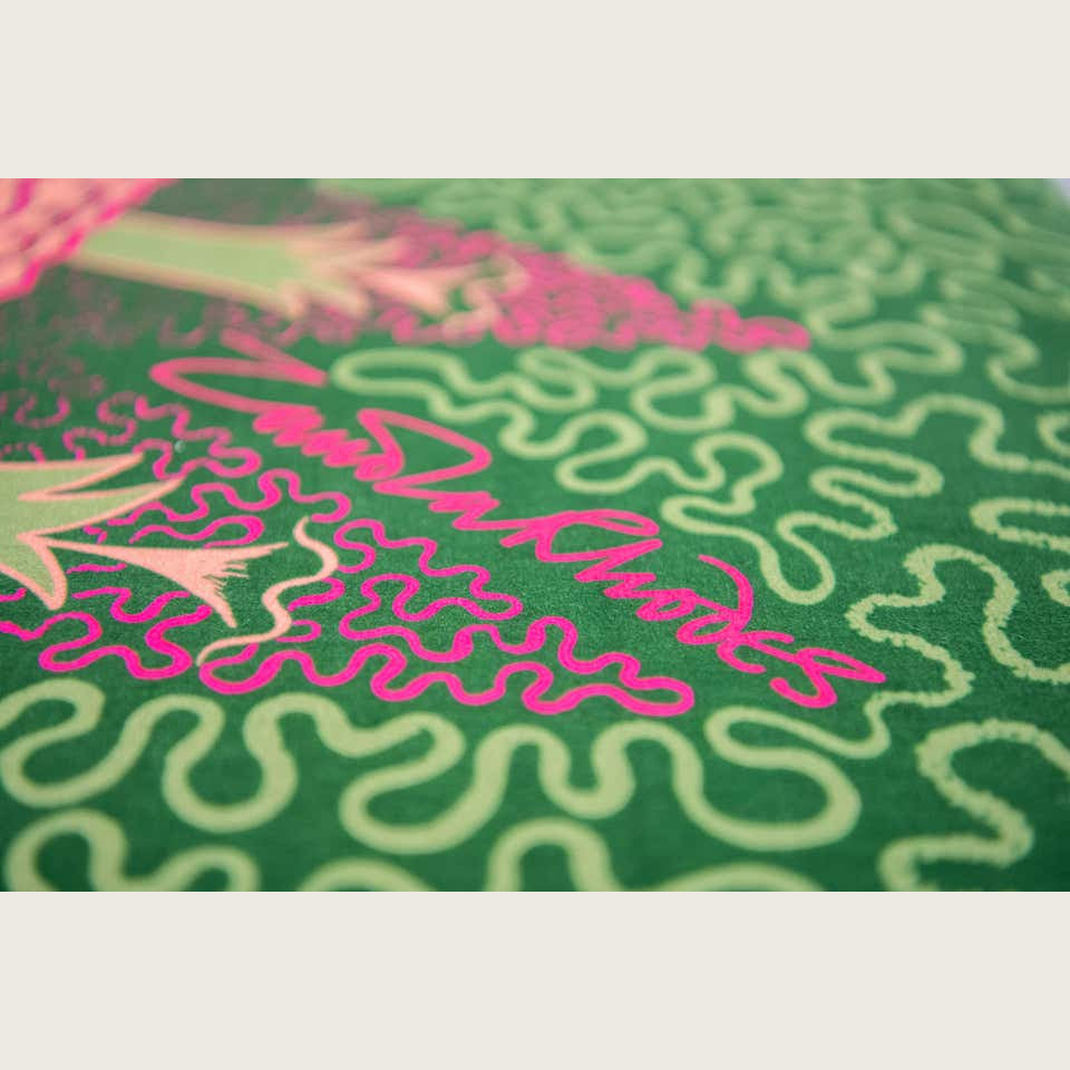 Bed with Bold Floral Pattern Handcrafted Statement Headboard and Frame Luxury Designer Bedroom Furniture