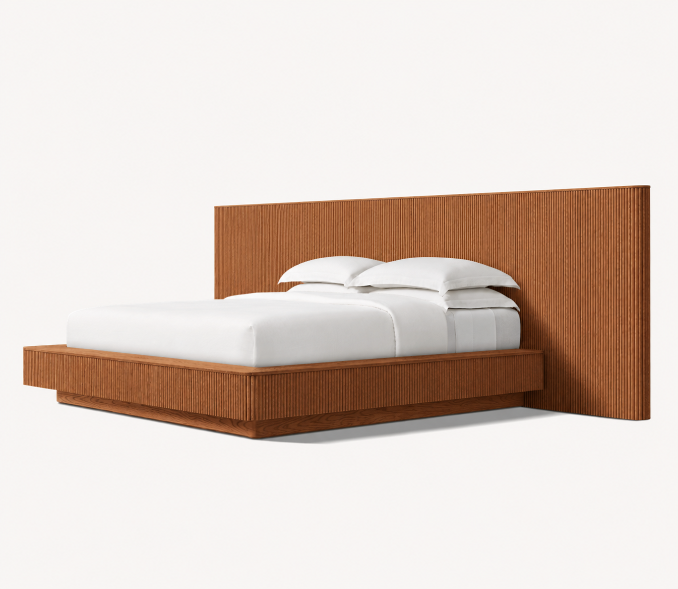 LETTO IN ROVERE SCANALATO | MODERNO DESIGNER IN LEGNO MASSELLO | NERO
