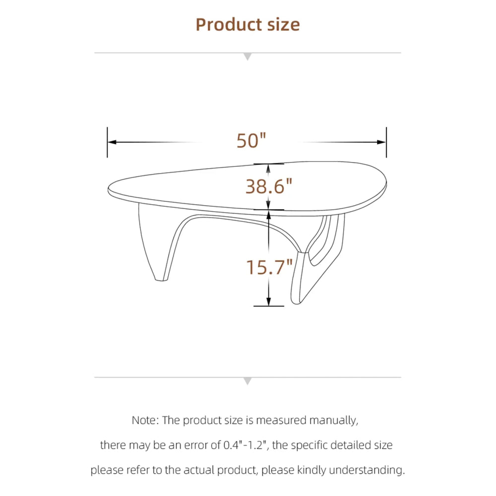 Mid-century Modern Glass Coffee Table with Solid Wood Base – Minimalist Design for Living Rooms