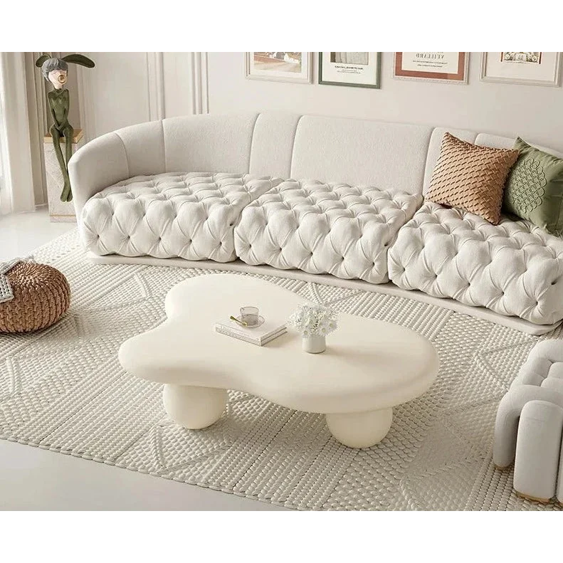 Wabi-sabi Pine Wood Coffee Table – Modern Minimalist Design with Organic curved shape