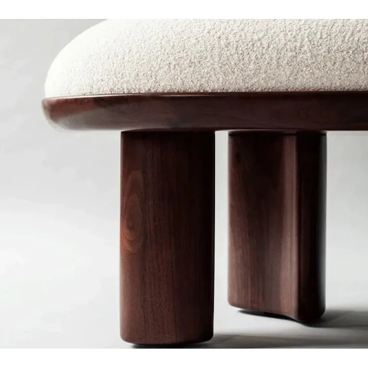 Modern Upholstered Bench with Wood Base | Japandi Interiors