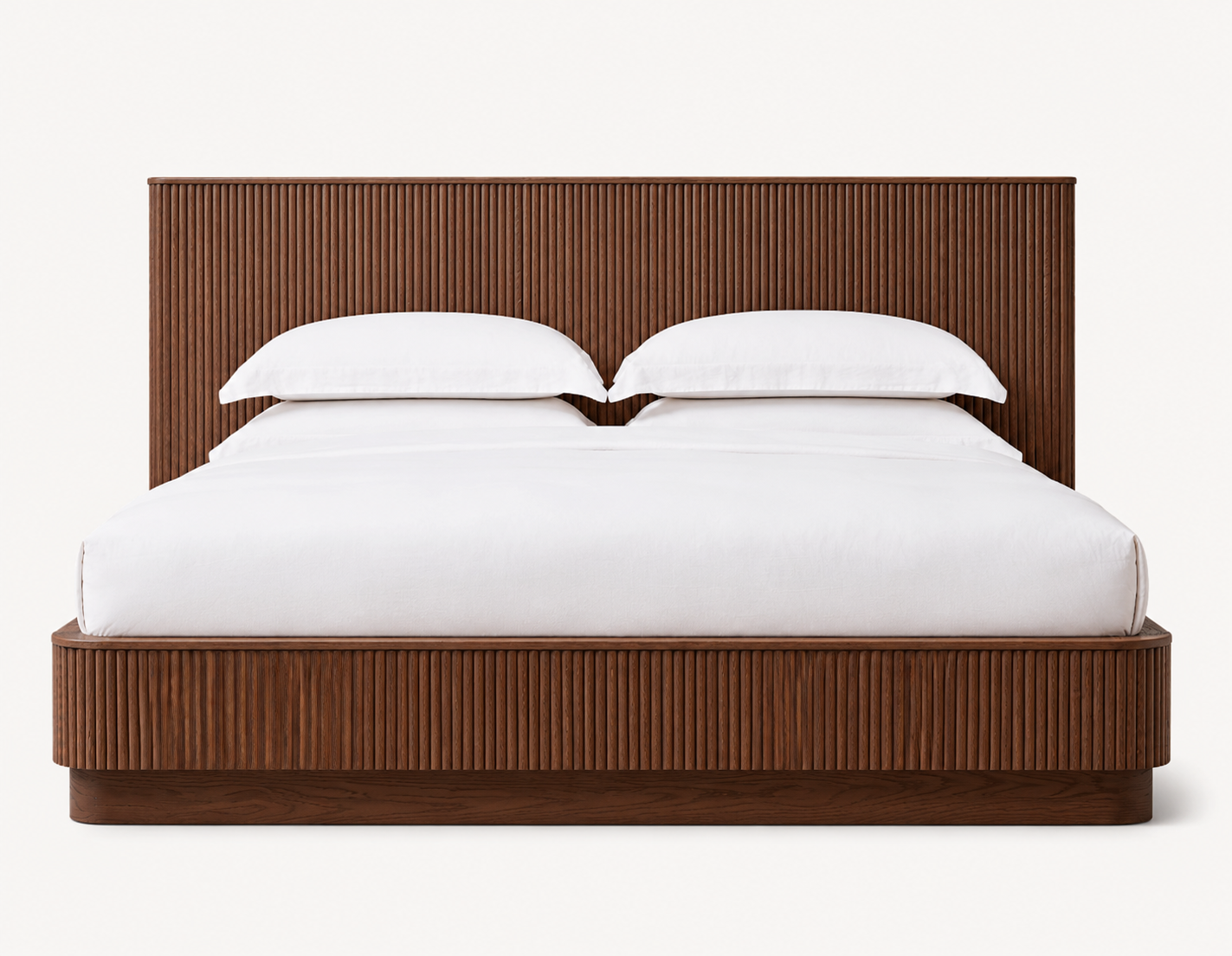 The Kannelur Platform Bed | Fluted Headboard