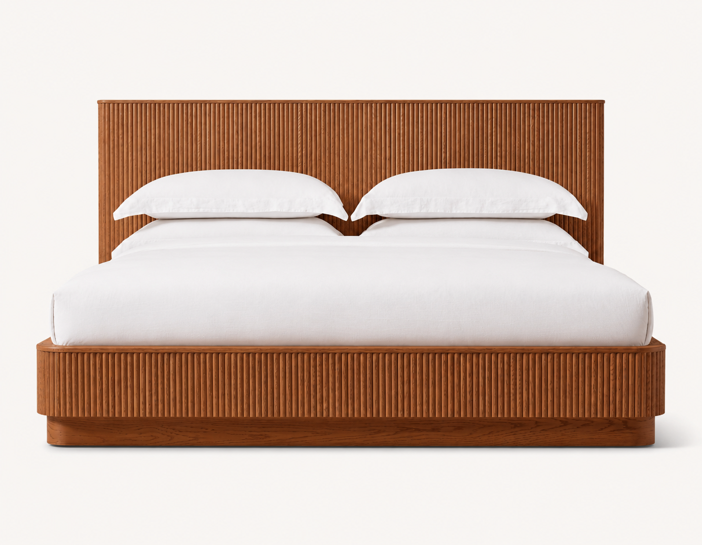 The Kannelur Platform Bed | Fluted Headboard