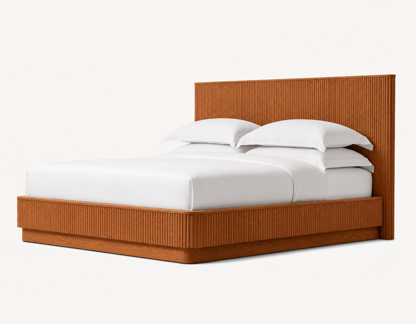 The Kannelur Platform Bed | Fluted Headboard