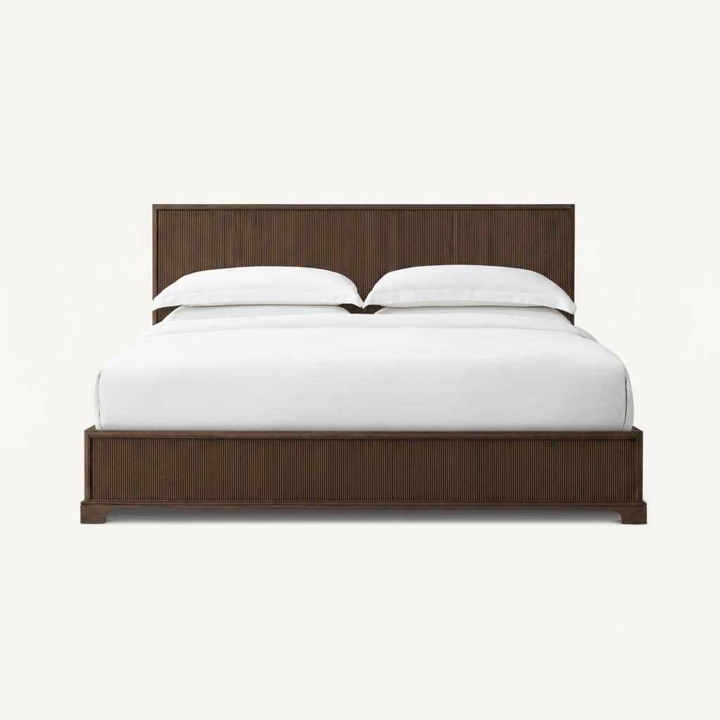 The Havre Reeded Panel Bed | Solid European Oak