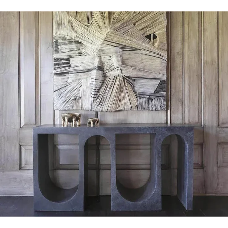 Arched Stone Console Table for Contemporary Entryways And living spaces