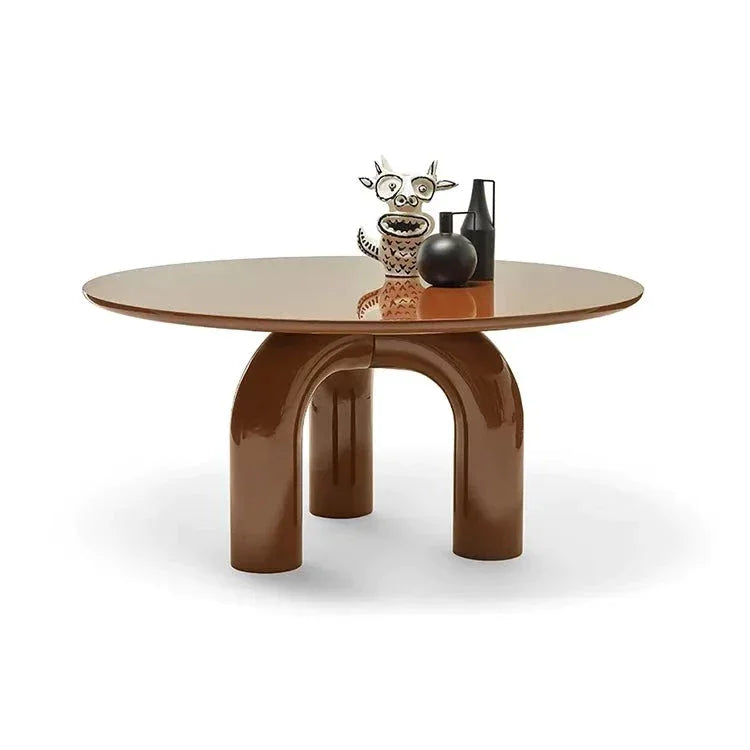 Contemporary Glossy Mogg Elephante Modern Burgundy Coffee Table | Luxury Decor