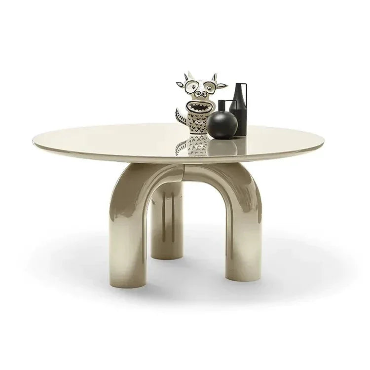 Contemporary Glossy Mogg Elephante Modern Burgundy Coffee Table | Luxury Decor