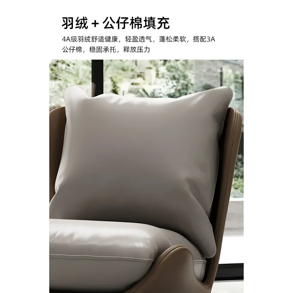 Contemporary Leather Accent Chair with Metal Frame | Luxury Interiors