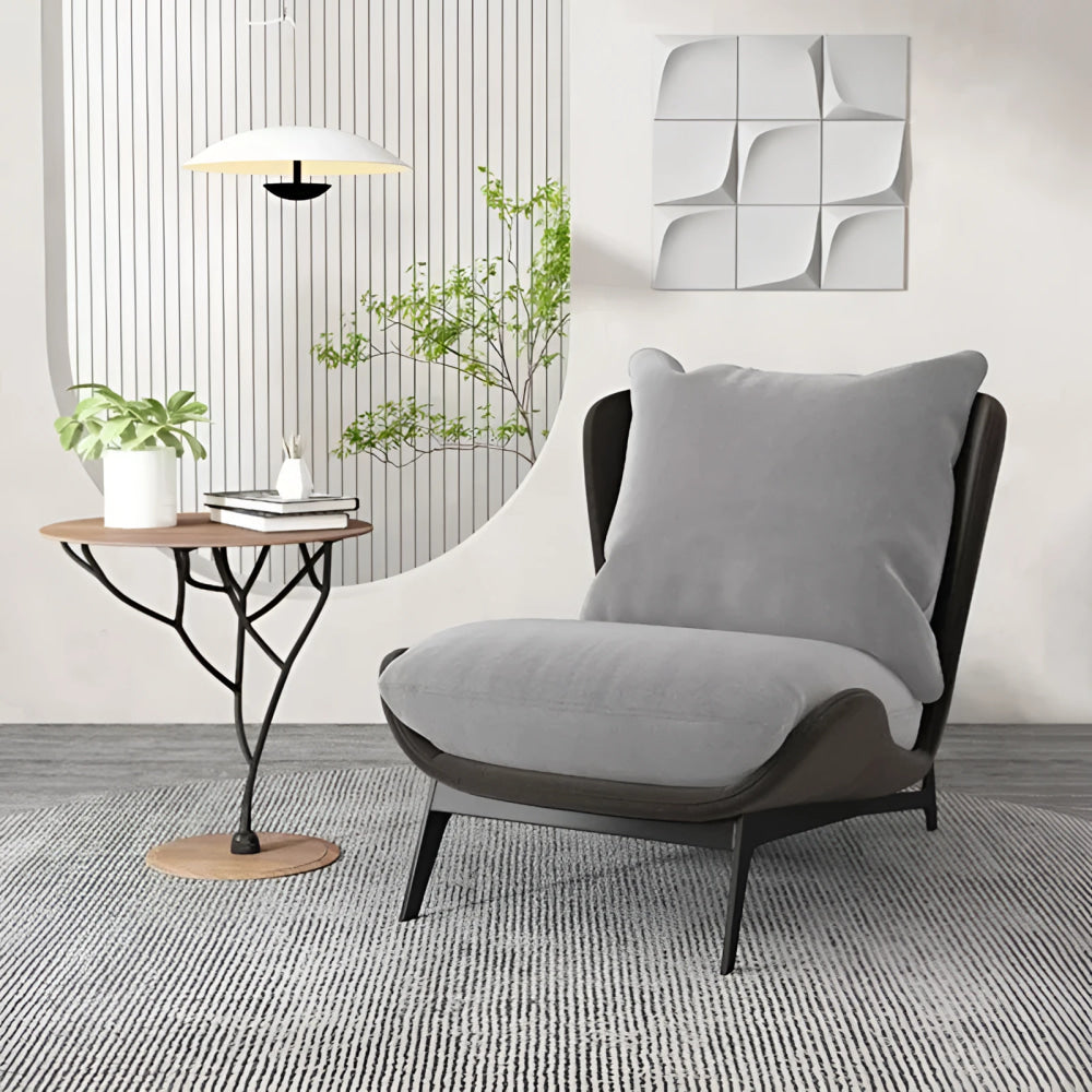 Contemporary Leather Accent Chair with Metal Frame | Luxury Interiors