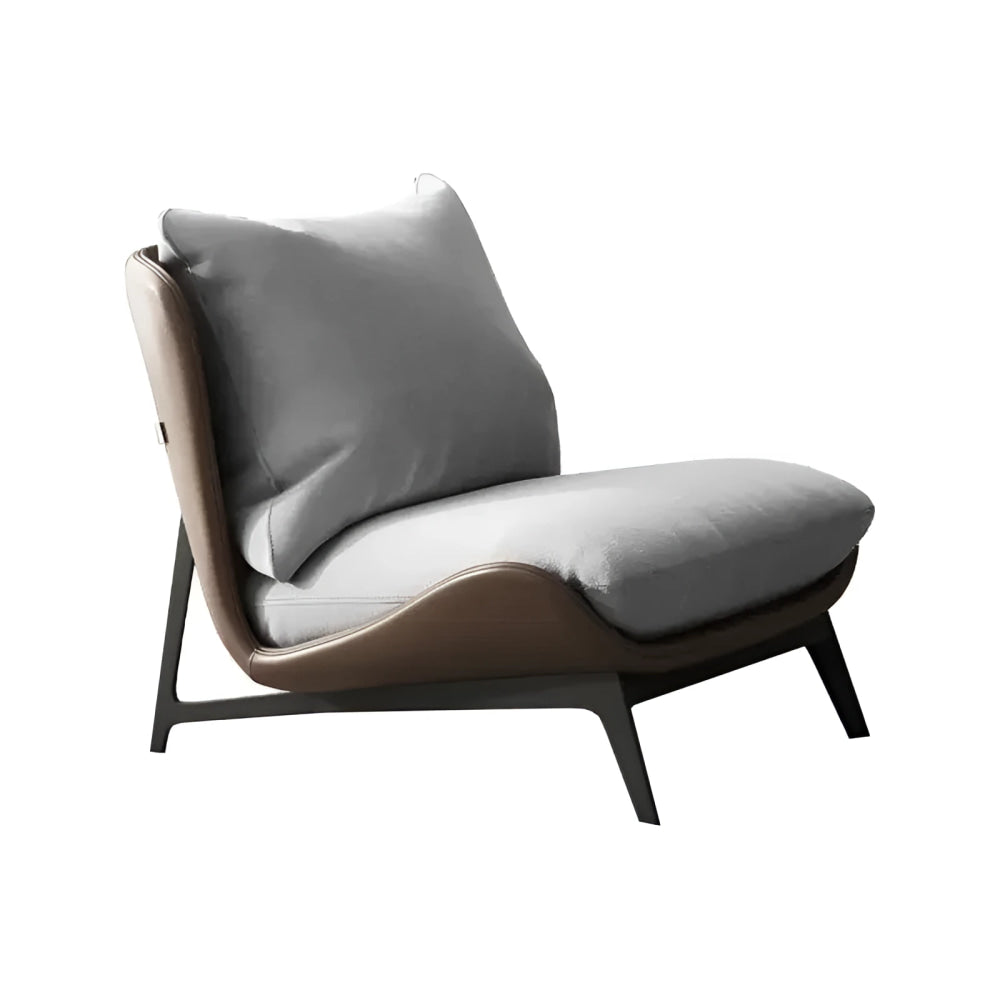 Contemporary Leather Accent Chair with Metal Frame | Luxury Interiors