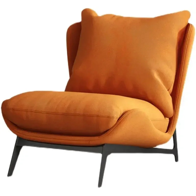 Contemporary Leather Accent Chair with Metal Frame | Luxury Interiors