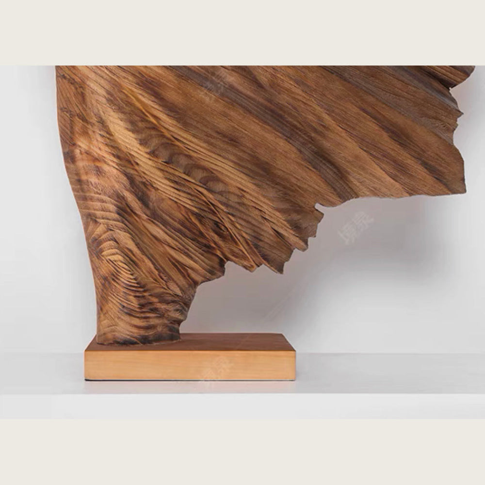 Abstract Wood Sculpture of Woman | Modern Handcrafted Art Statue for Luxury Decor