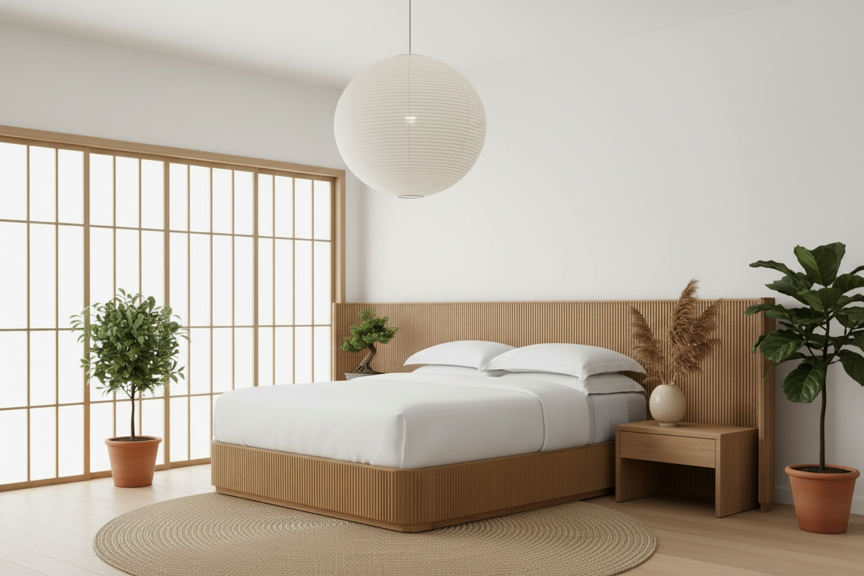 FLUTED OAK BED | MODERN SOLID WOOD Bed FRAME - Beds