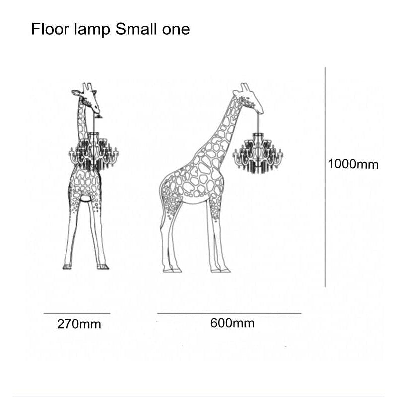 Giraffe Floor Lamp with Chandelier – Bold and Luxurious Statement Decor