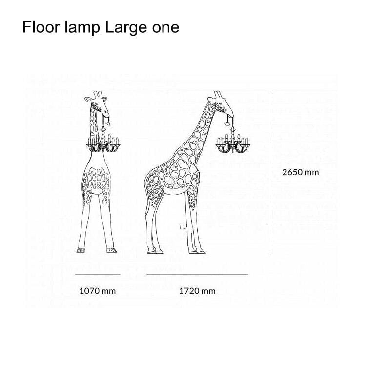 Giraffe Floor Lamp with Chandelier – Bold and Luxurious Statement Decor