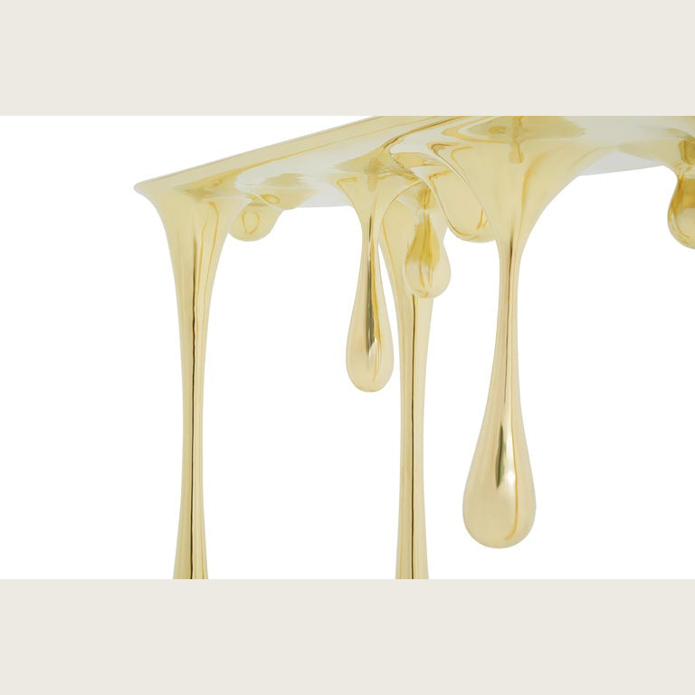 Luxury Gold Drip Console Table – Sculptural Modern Art Furniture | Interiors