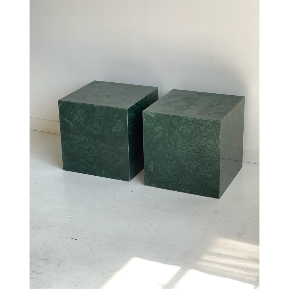 Green Marble Cube Side Tables | Luxury Interiors