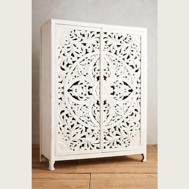 Hand-carved Black Wooden Cabinet Collection for Luxurious Interiors