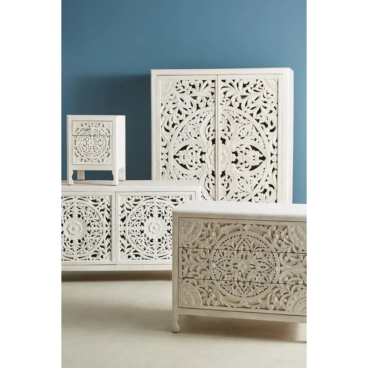Hand-carved Black Wooden Cabinet Collection for Luxurious Interiors