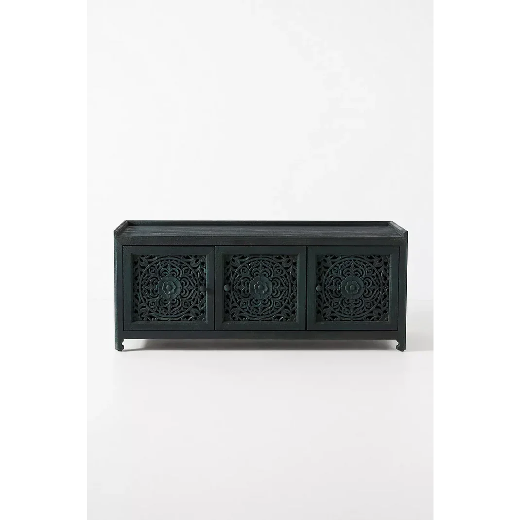 Hand-carved Black Wooden Cabinet Collection for Luxurious Interiors