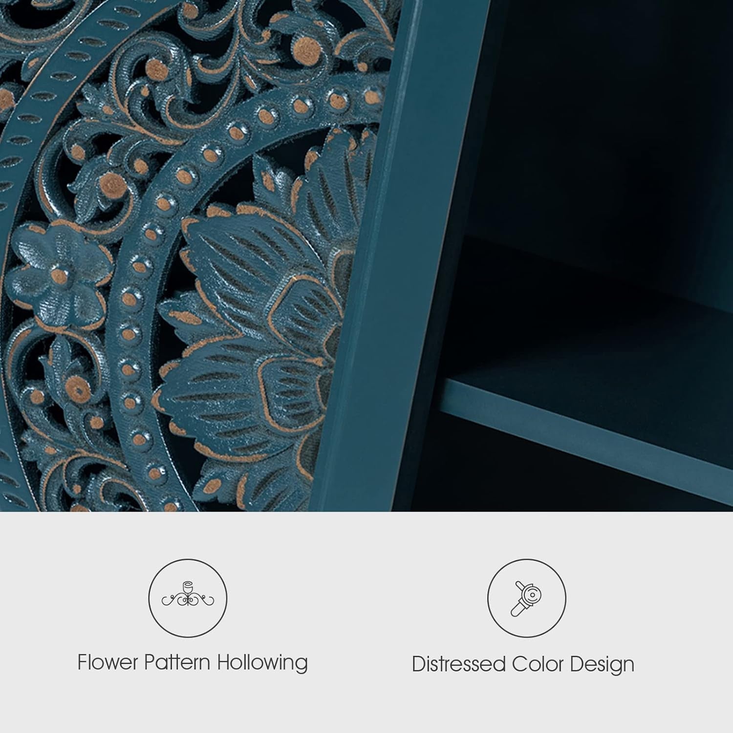 Hand-carved Black Wooden Cabinet Collection for Luxurious Interiors