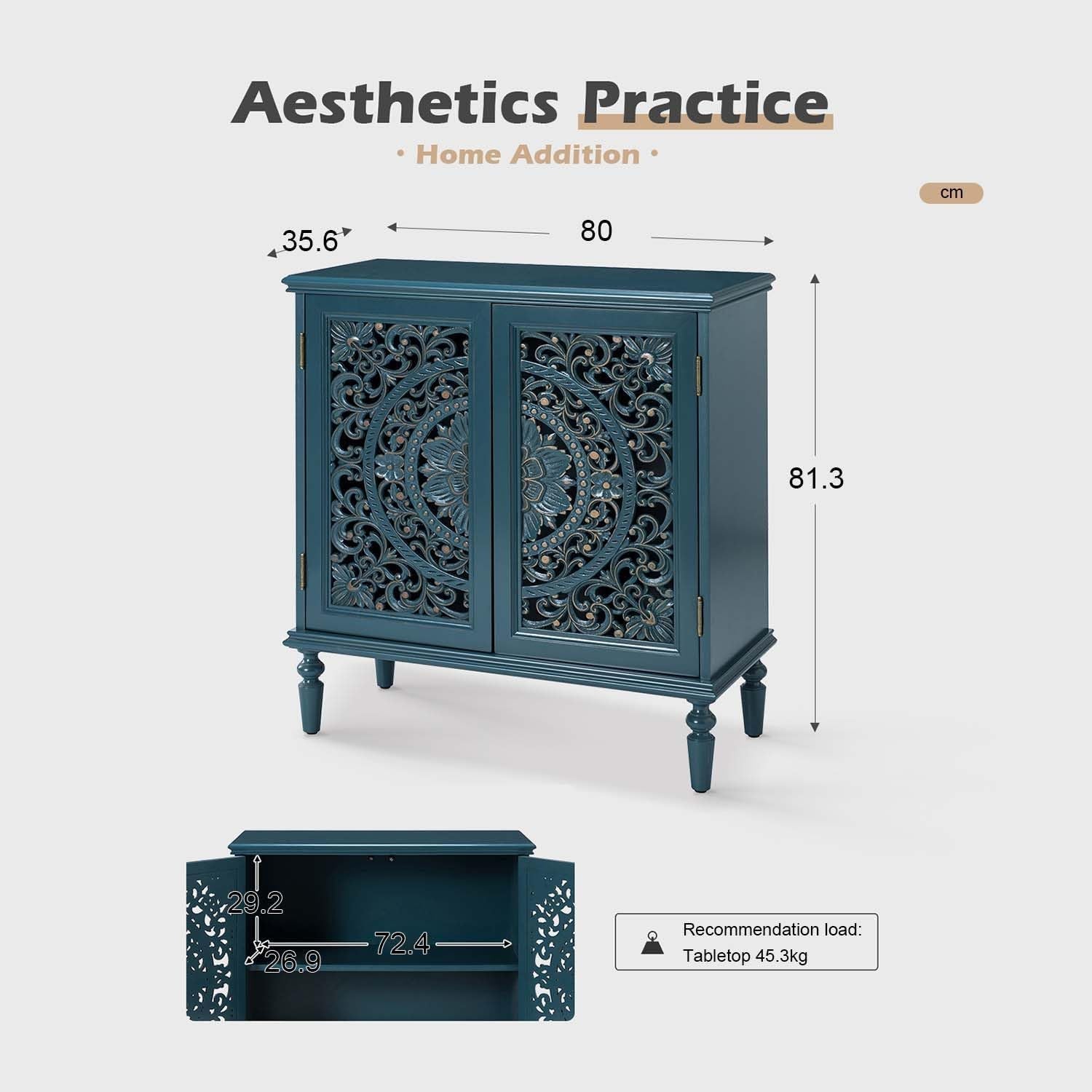 Hand-carved Black Wooden Cabinet Collection for Luxurious Interiors