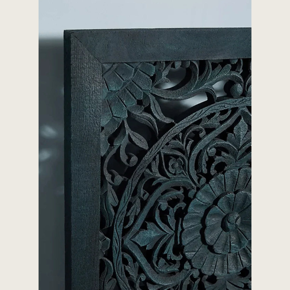 Hand-carved Mandala Bed Frame – Solid Wood King/queen Size